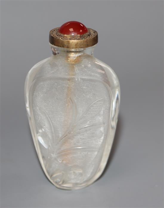 A Chinese rock crystal snuff bottle